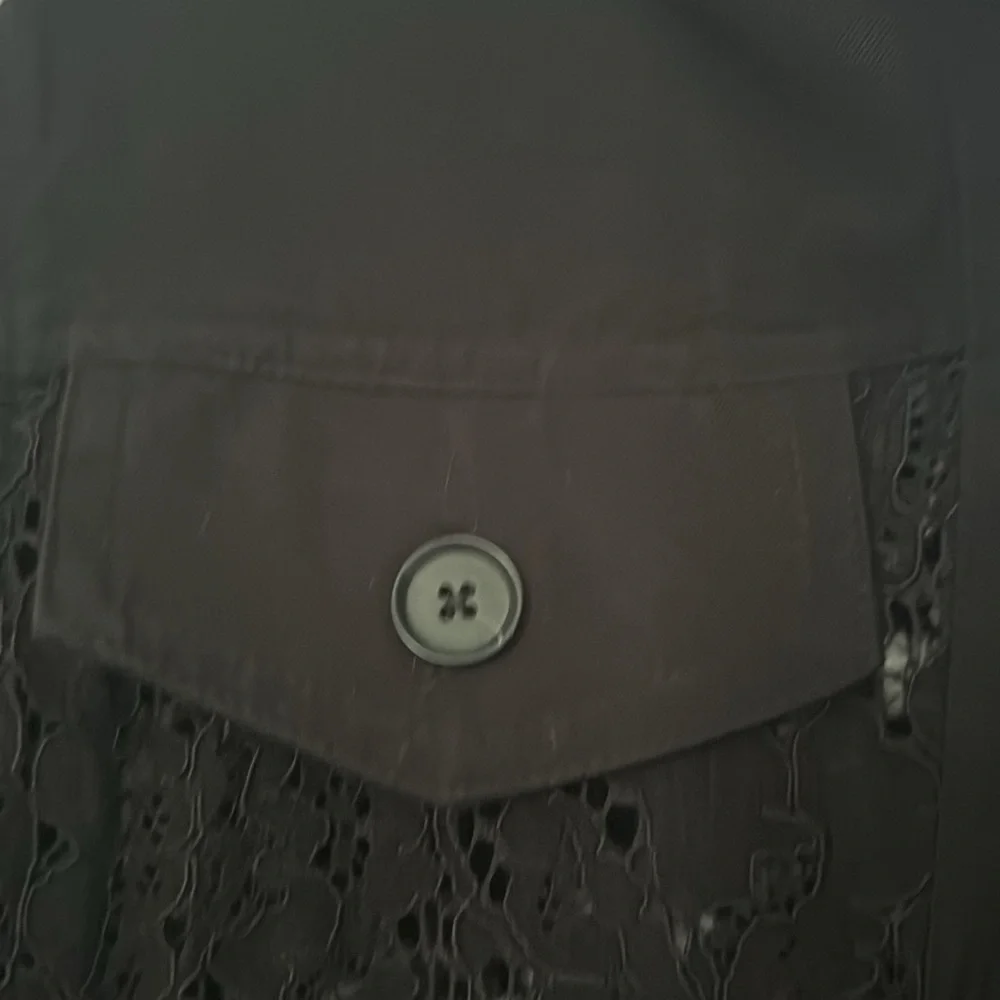 Beautiful black floral sheer jacket button up - Picture 2 of 15
